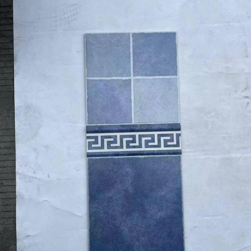 High Gloss Marble Effect Porcelain Decorative Strip Rectangular Ceramic Wall Molding Water Resistant Waistline Tile