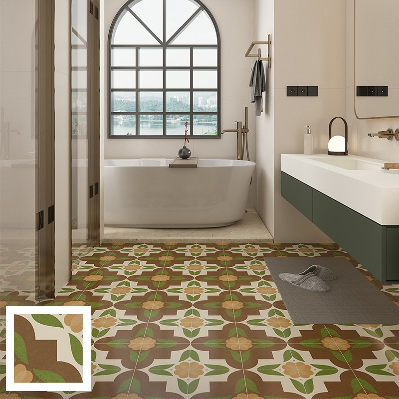 Green Living Room Jla Netural Box and Wooden Pallet Vinyl Ceramic Pattern Tile