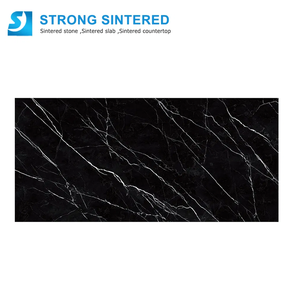 Big Size 3200X1600X12mm Eco-Friendly Sintered Stone Black Kitchen/Bathroom/Living Room Decoration OEM