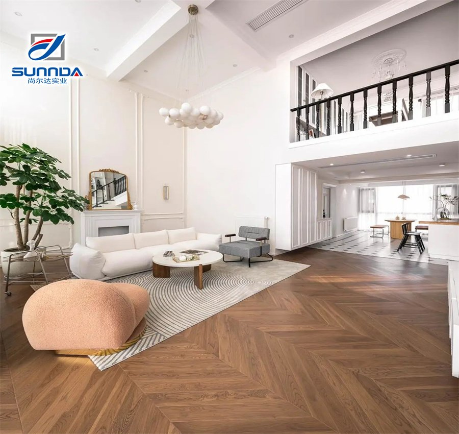 Sunnda Dark Wood Porcelain Tile Fresh Stoneware Wall Floor Tiles with Effect Brown 200X1000mm for Living Room