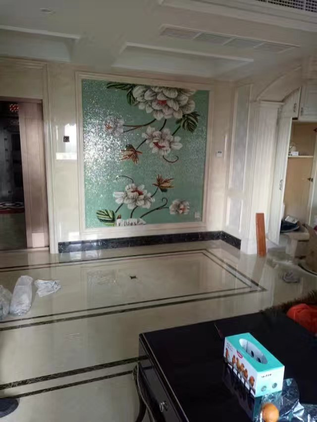 4mmthickness Interior TV Wall Decorative Glass Mosaic Tile for Germany