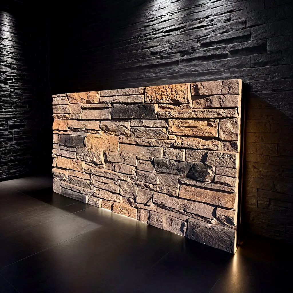 3D Waterproof Faux Stone Decorative Exterior Wall Panel Polyurethane Artificial Wall Cladding Facade Covering Tile for Building Wall Decoration