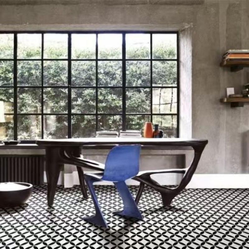 Modern Interior Black and White Ceramic Mosaic Wall Flooring Decorative Tiles for Hotels Kitchen Bathroom