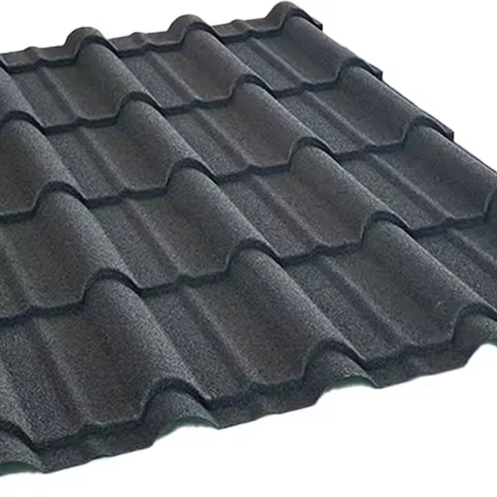 Stone Roofing Sheets Long Span Sheet Heat Resistant Save Labor Installation Stone Coated Metal Roof Tiles