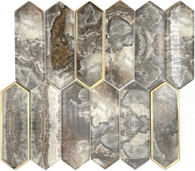 Inkjet Marble Look New Pattern Mosaic Glass Tiles for Bathroom Backsplash Shower Kitchen Hotel Wall Project