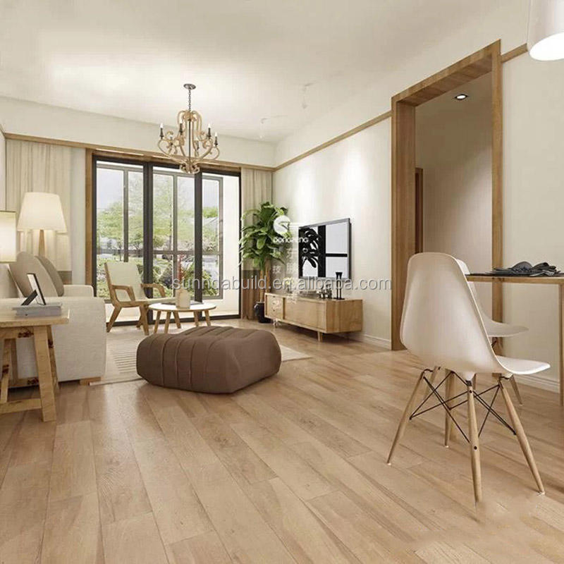 China Sunnda Cheap Price Wood Look Wooden Texture Matt Finish Anti-Slip Glazed Rustic Porcelain Floor Ceramic Wall Tiles