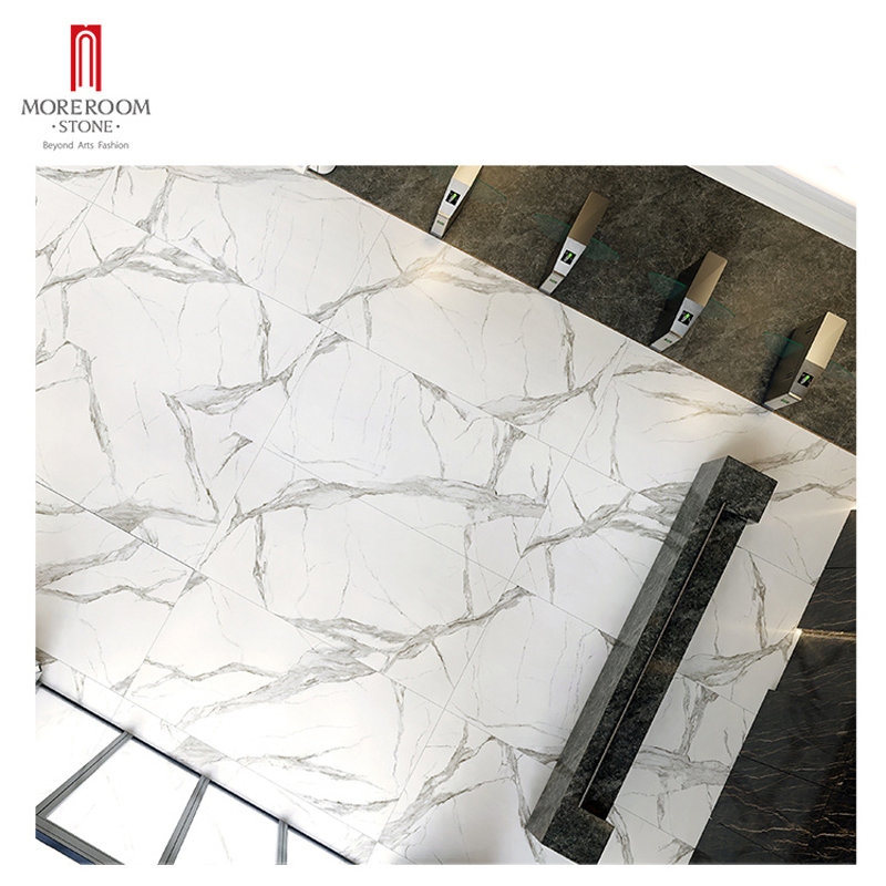 1000X3000 3mm Thickness Slim Extra Thin Calcutta White Marble Look Porcelain Wall Floor Large Format Tiles