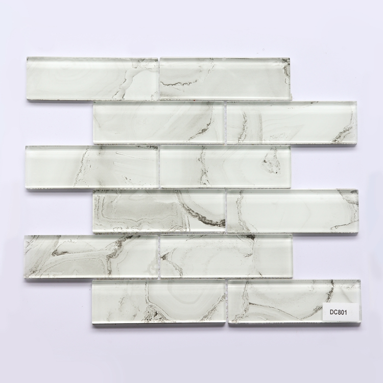 Bathroom and Kitchen Decoration Glass Mosaic Glossy Wall Decorative Luxury Decoration Glass Mosaic Tile