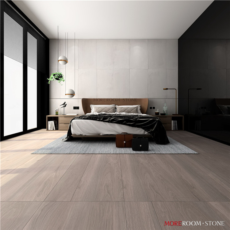 Anti Slip Gray Timber Wood Look Porcelain Tiles Floor
