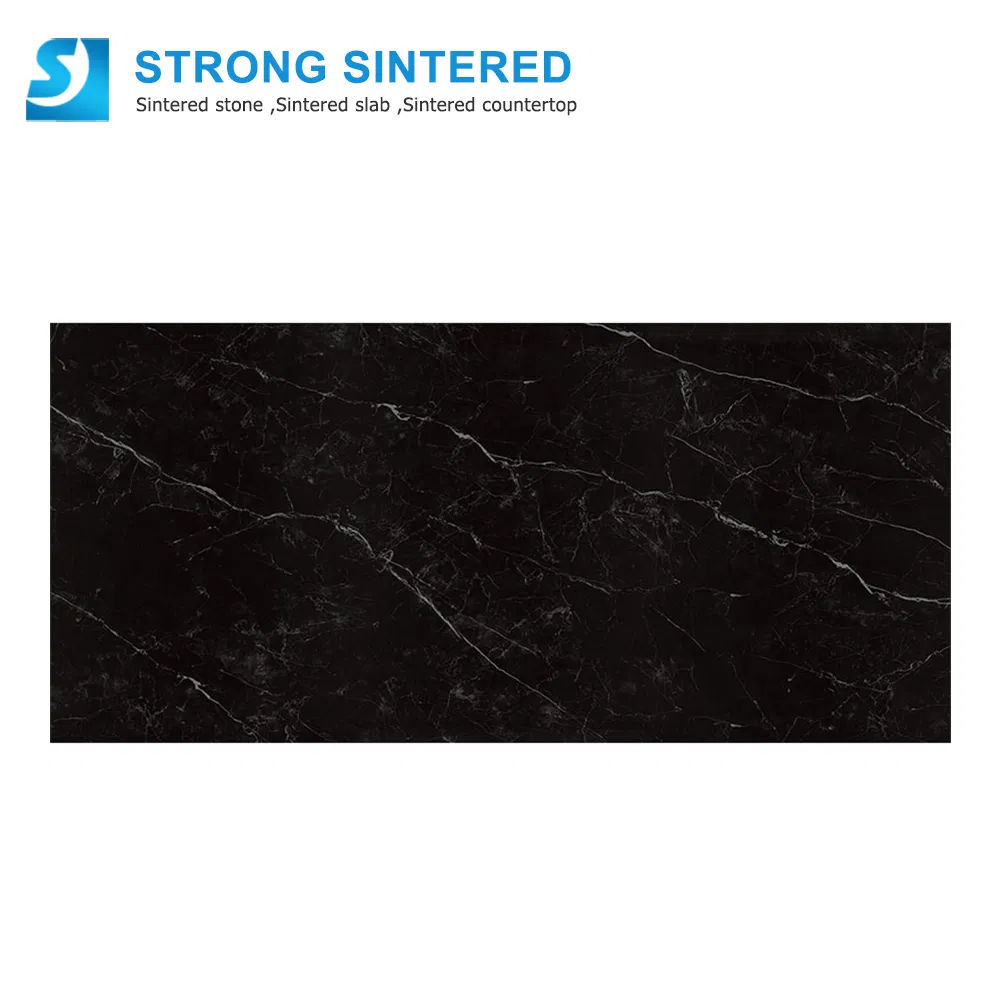Big Size 3200X1600X12mm Eco-Friendly Sintered Stone Black Kitchen/Bathroom/Living Room Decoration OEM