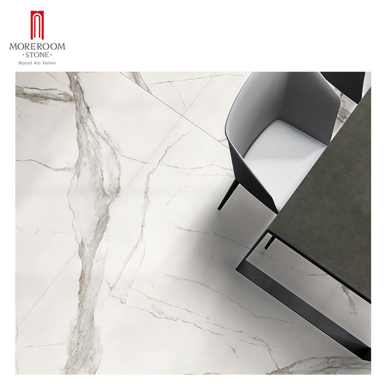 1000X3000 3mm Thickness Slim Extra Thin Calcutta White Marble Look Porcelain Wall Floor Large Format Tiles
