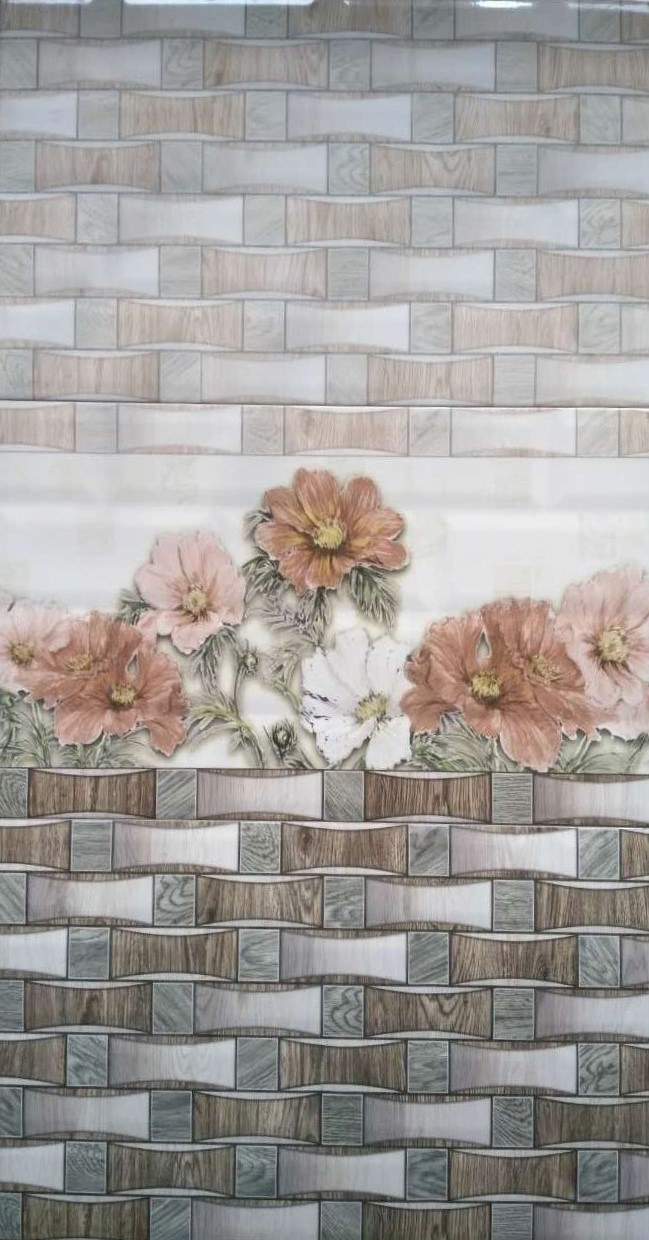 Elegant Basket Pattern Wood Grain Texture Mold Glazed Ceramic Wall Tile for Home and Project Decoration