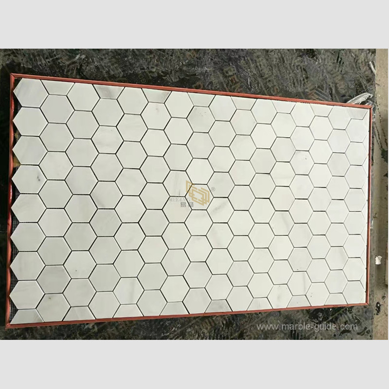 Natural White Marble Mosaic Hexagon Tiles for Wall Decoration/Kitchen/Backsplash Swimming Pool