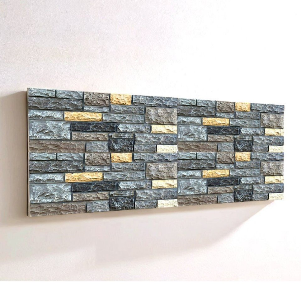 3D Waterproof Faux Stone Decorative Exterior Wall Panel Polyurethane Artificial Wall Cladding Facade Tile for House Building Wall Decoration
