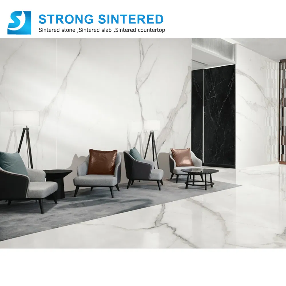 Eco-Friendly Calacatta White Sintered Stone with Grey Veins for Shower Surround Walls