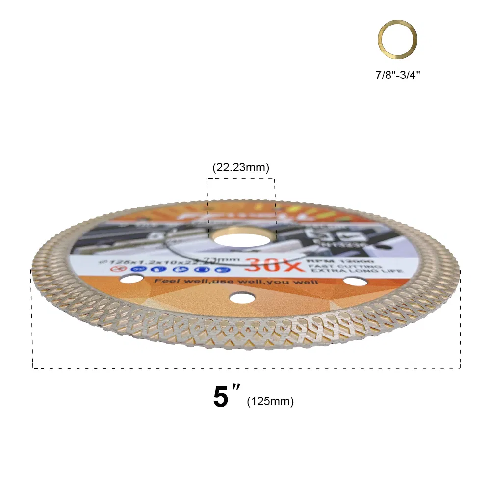 105mm 4" Hot Pressed Sintered Ultra Thin X Mesh Turbo Diamond Circular Saw Blade Dry or Wet Tile Cutting Disc