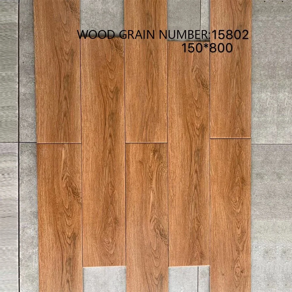 Standard Size 15X80 Wooden Pattern Wood Grain Flooring Tile Wood Design Factory Cheap Ceramic Tiles