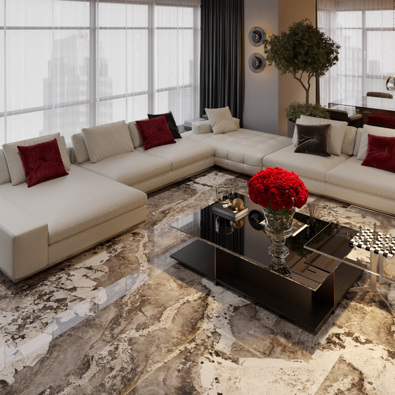 Luxurious Milan Brown Sintered Stone Slab for Elegant Spaces