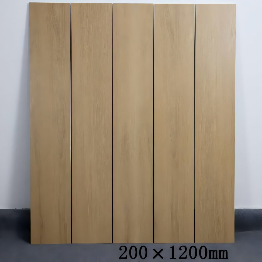 Large Format 200X1200mm Walnut Grain Ceramic Tile Rectified Finish Dark Brown Glazed Wood Pattern Floor Planks