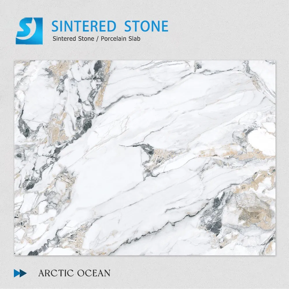 Eco Friendly Large Format Porcelaim Marble Look Sintered Stone Coffee Table Round White Design High UV Resistance for Outdoor Use