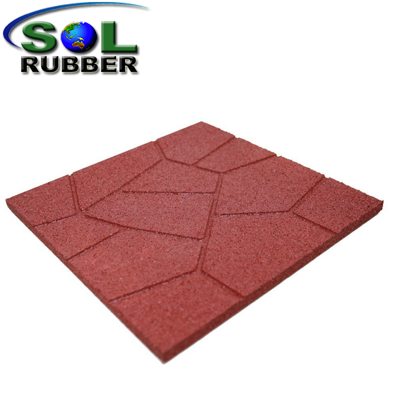 Residential Outdoor Patio Recycled Rubber Flooring Pavers