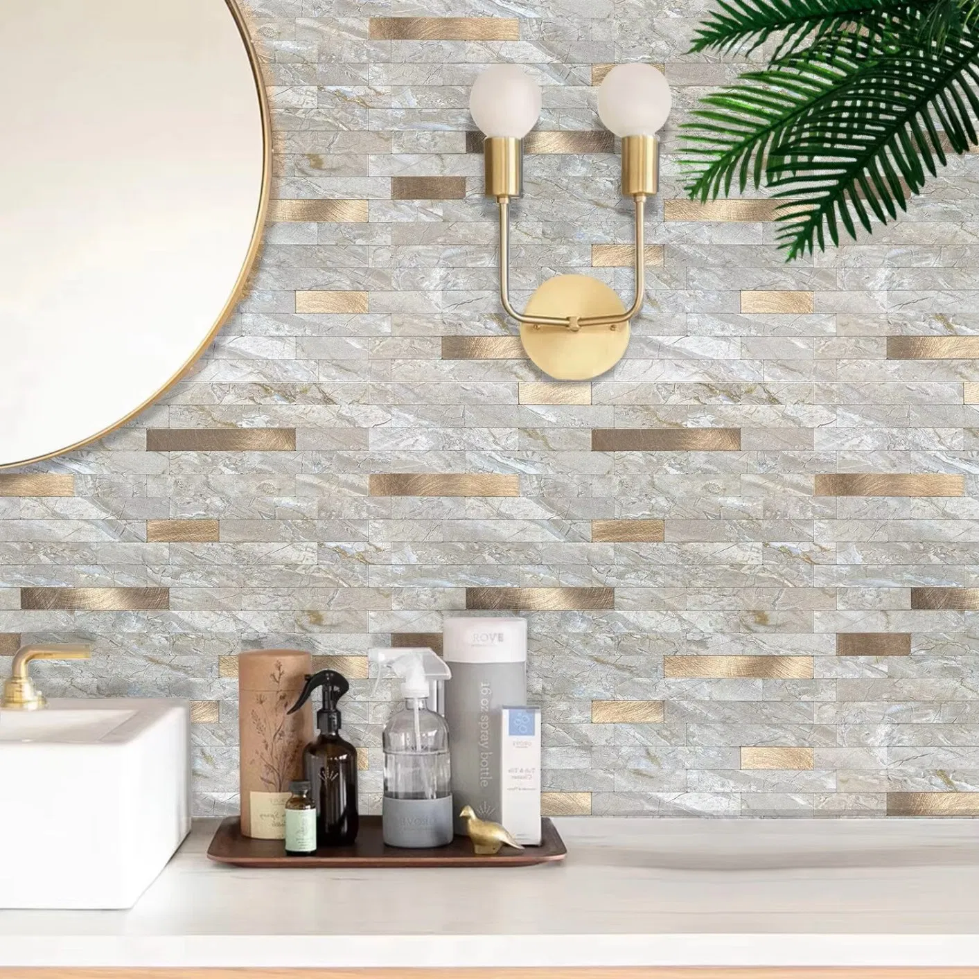 Factory Price Bathroom Kitchen Wall Decoration Home Decor Metallic Decorative 3D New Building Material Peel and Stick Mosaic Mural Tile