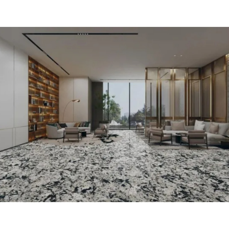 Polished Natural White Stone Silver Fox Sintered Stone Coffee Table Top Big Slabs for Bathroom Floor and Wall