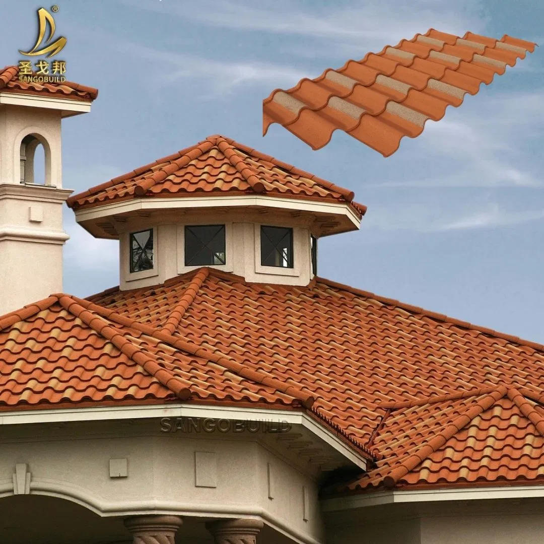 Roofing Materials Heat Resistant Top Construction Using Roof Tile Stone Coated Metal Roof Tiles