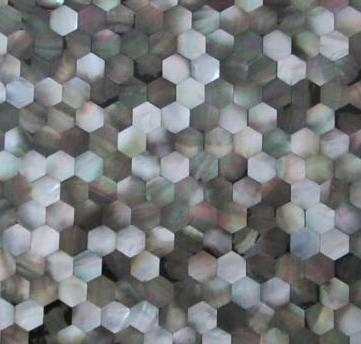 Mysterious Black Shell Mosaic Tiles with Peacock Green Luster for Artistic Residential Decor and Premium Modern Commercial Space Designs