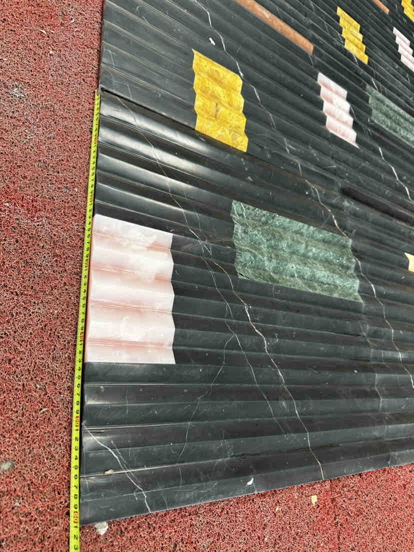 Featured Tile Nero Marquina with Onxy Carving Flute Tiles for Bathroom and Stair Wall