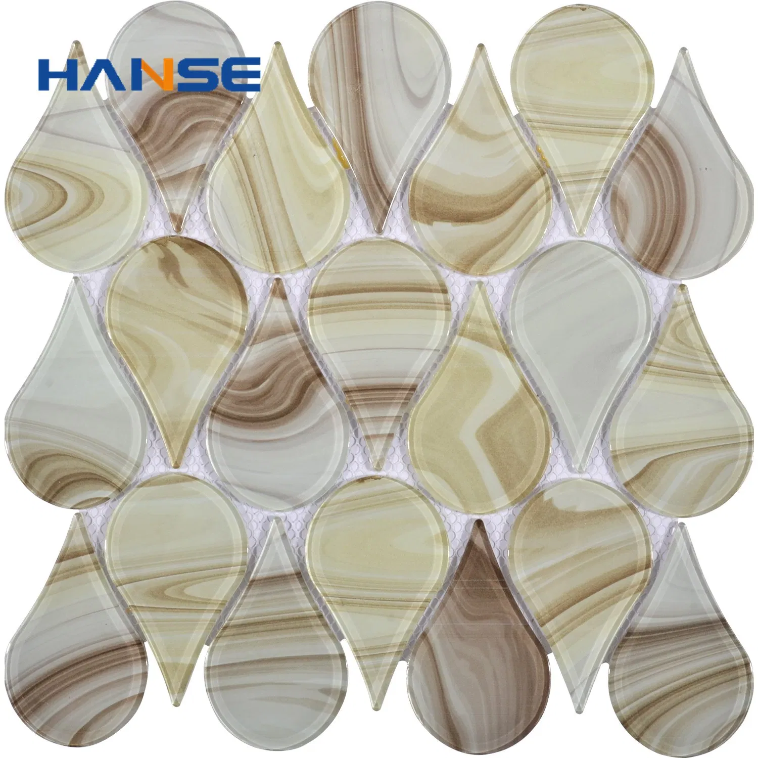 275X290mm Glass Mix Color Backsplash Mosaic Tile for Kitchen