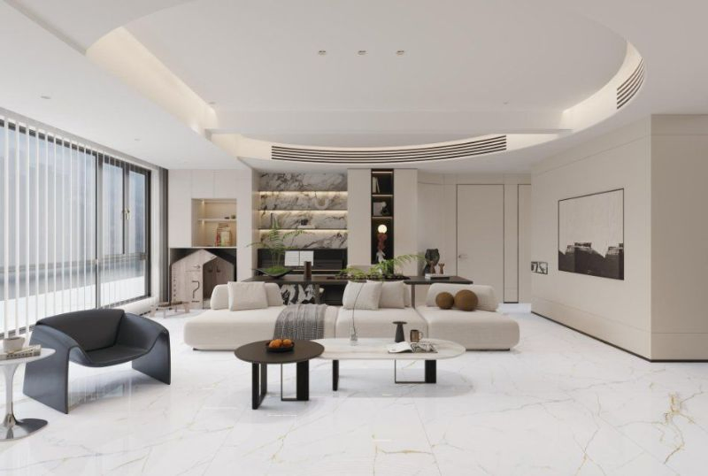 Popular White Sintered Stone Big Slab Faux Marble Artificial Stone Porcelain Slab for Kitcheen Wall panel and Countertop