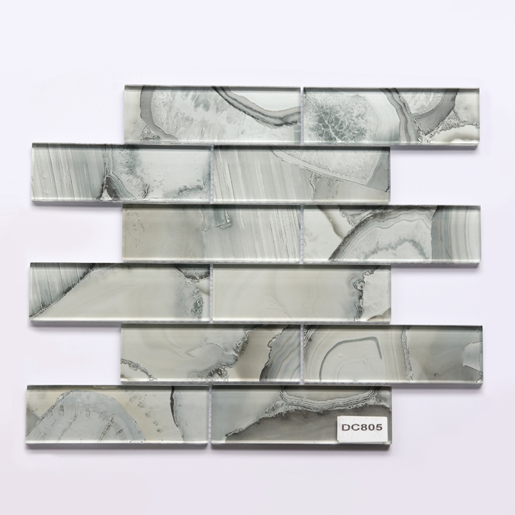 Bathroom and Kitchen Decoration Glass Mosaic Glossy Wall Decorative Luxury Decoration Glass Mosaic Tile