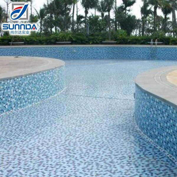 Sunnda Fashionable High Quality Ocean Blue Crystal Glass Mosaic Decorative Ceramic Mosaic Tile for Swimming Pool Bathroom