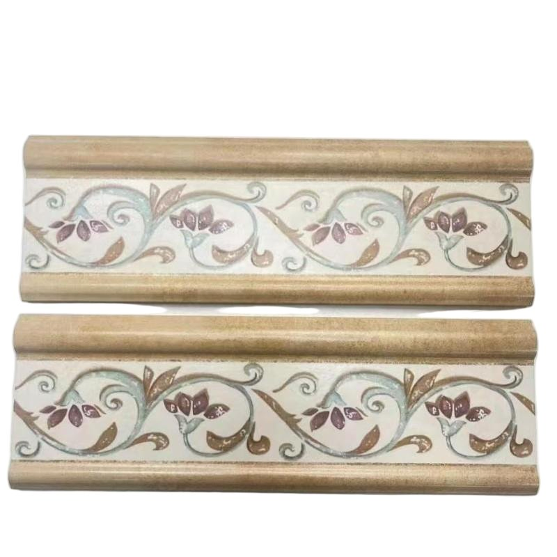 Matte Finish Ceramic Decorative Strip Embossed Porcelain Wall Molding Ohmic Line Closing Strip Waistline Tile