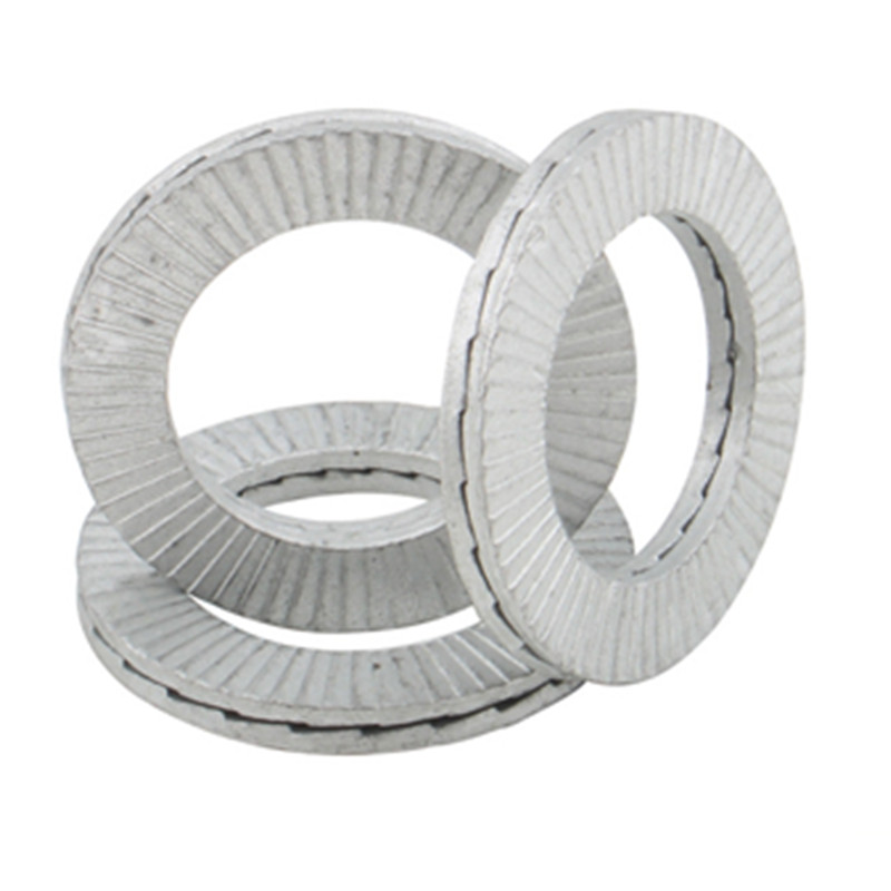 China Factory 304 316 Stainless Steel M4 M6 M16 Dacromet Double Fold Self-Locking Wedge Lock Washer