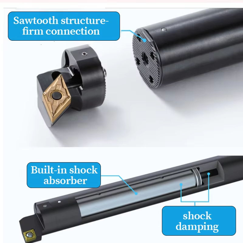 NiceCutt An-Ti Anti Vibration Damped Boring Bar Quick Change Tool Head CNC Lathe Internal Coolant Damping Boring Tool Holder