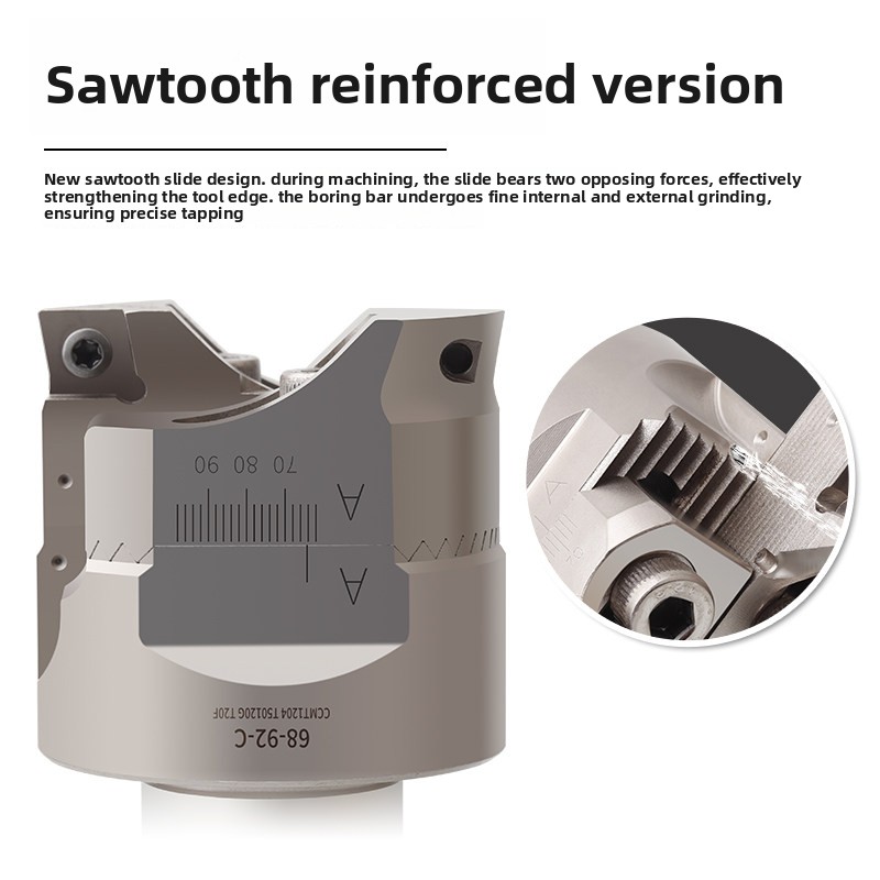 Double-edged Rough Boring Head Anti-Vibration Adjustable Boring Tool, 19-910mm Adjustment Range for Deep Hole Machining