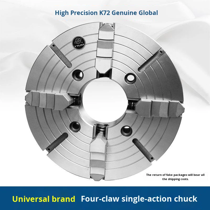 Valcrs Four-Jaw Single-Action Manual Lathe Chuck 200/250/320/400/500mm Steel Independent Jaw