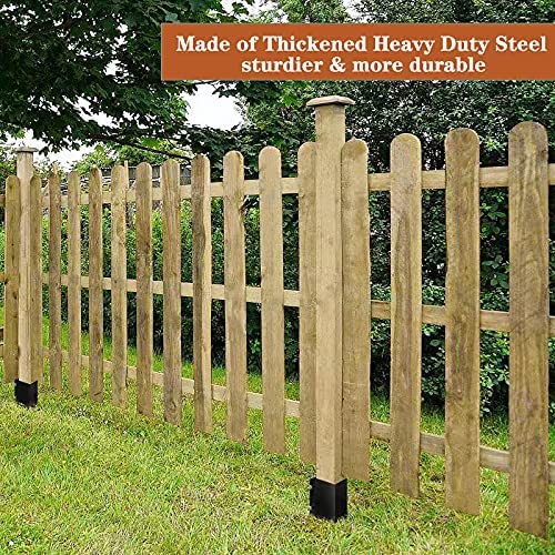 Black Powder Coated Metal Fence Post Anchor Metal Ground Spike Post Support Base