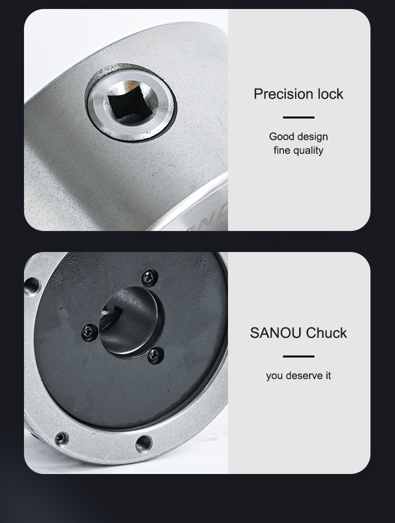 SANOU 3 Jaw Self-Centering Lathe Chuck 125mm Bore 38mm Steel Manual Scroll Chuck K11-125 Model High Accuracy