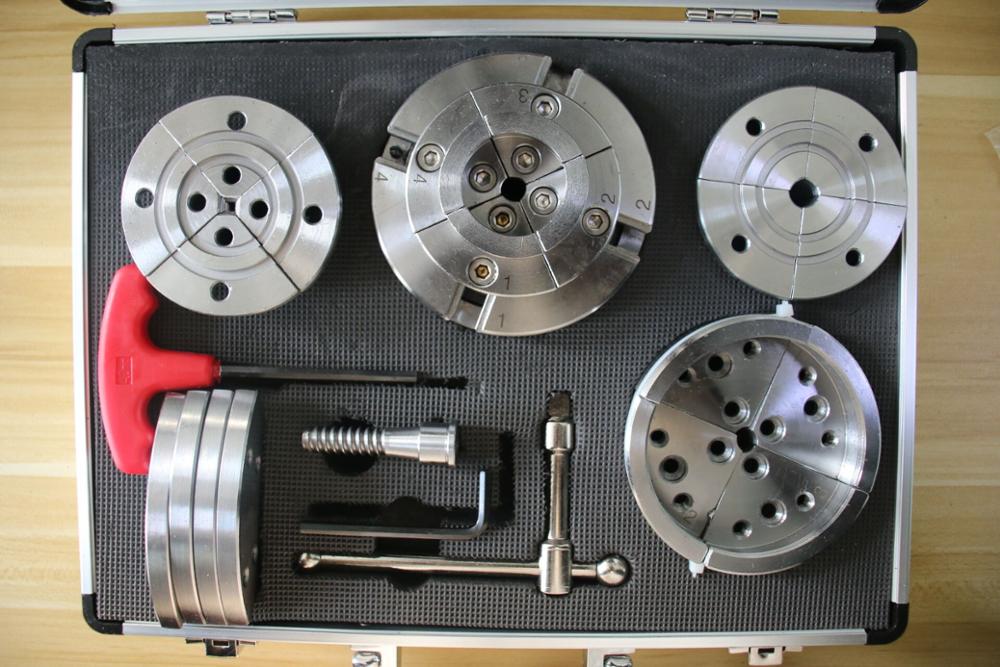 Huibang Plastic Lathe Chucks 5.5" 4-Jaw Self-Centering Scroll Chuck 1" X 8TPI Thread Woodworking Turning Tools Set Include(3.75