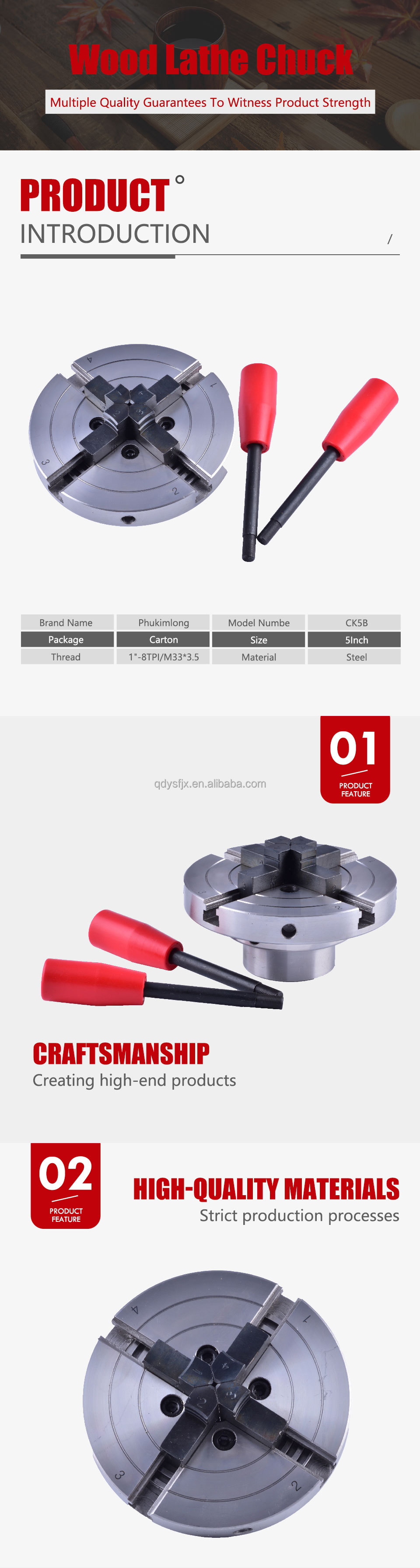 5-Inch Wood Lathe Chuck Product Image 1