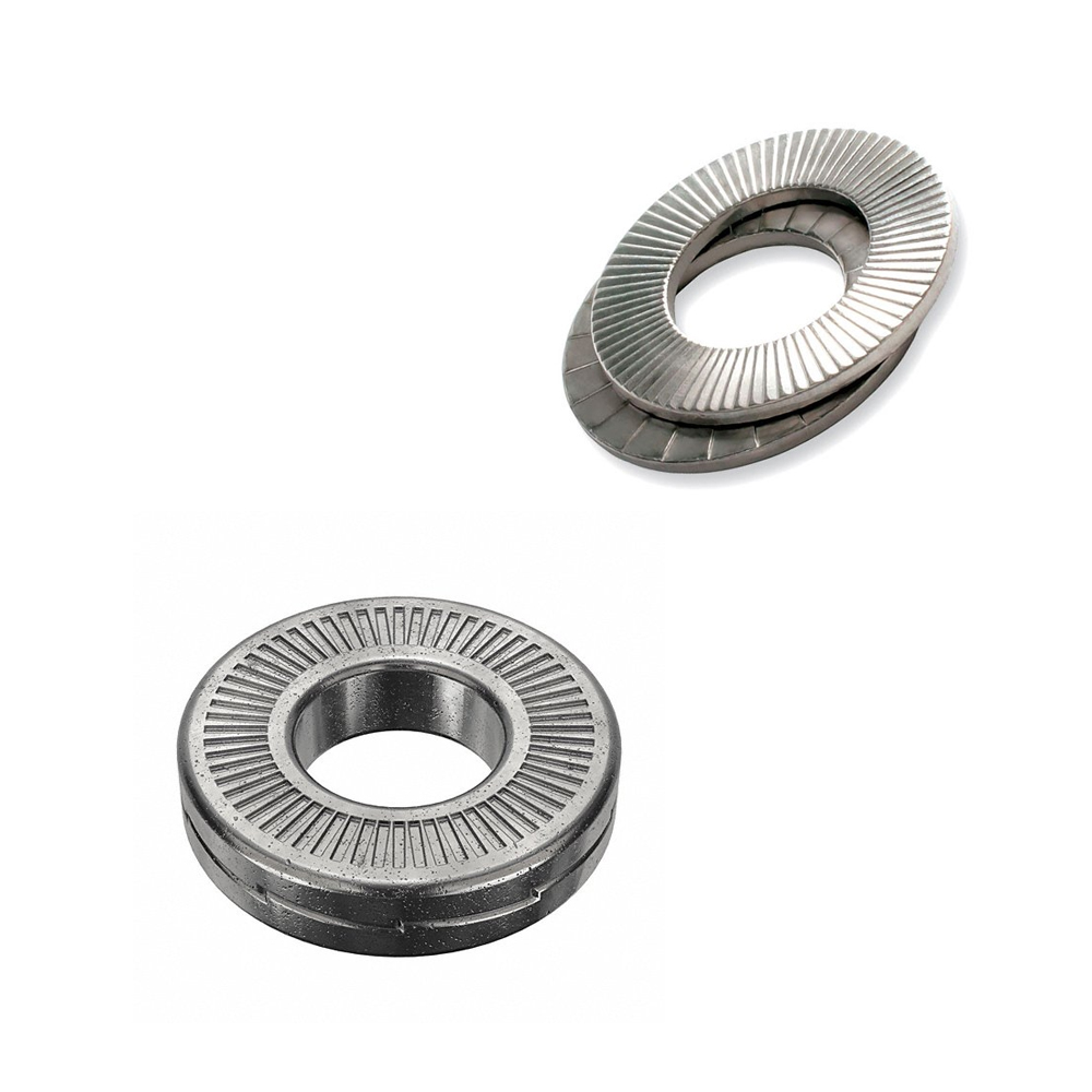 OEM Stainless Steel Wedge Lock Washer - Anti-Vibration Security Fastener for Prevents Loosening in Heavy Machinery