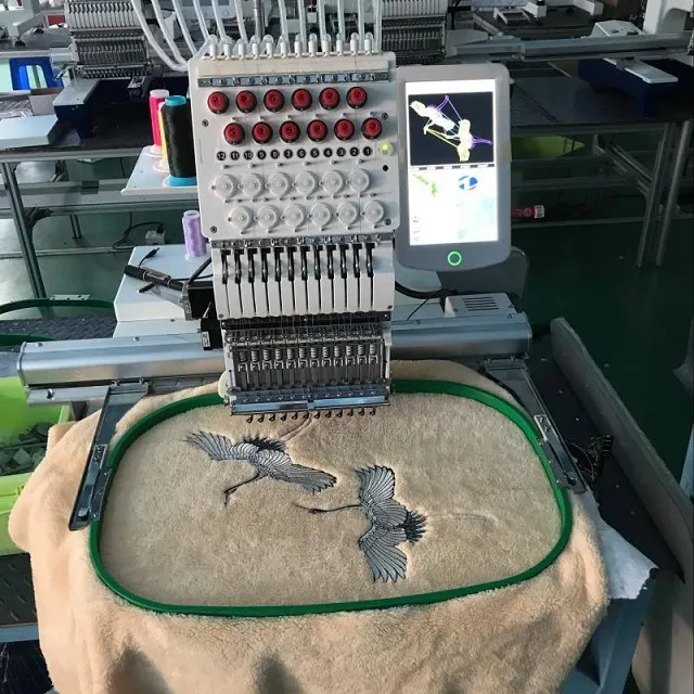 Single Head Cap and T-Shirt Type Flat Computerized Embroidery Machine