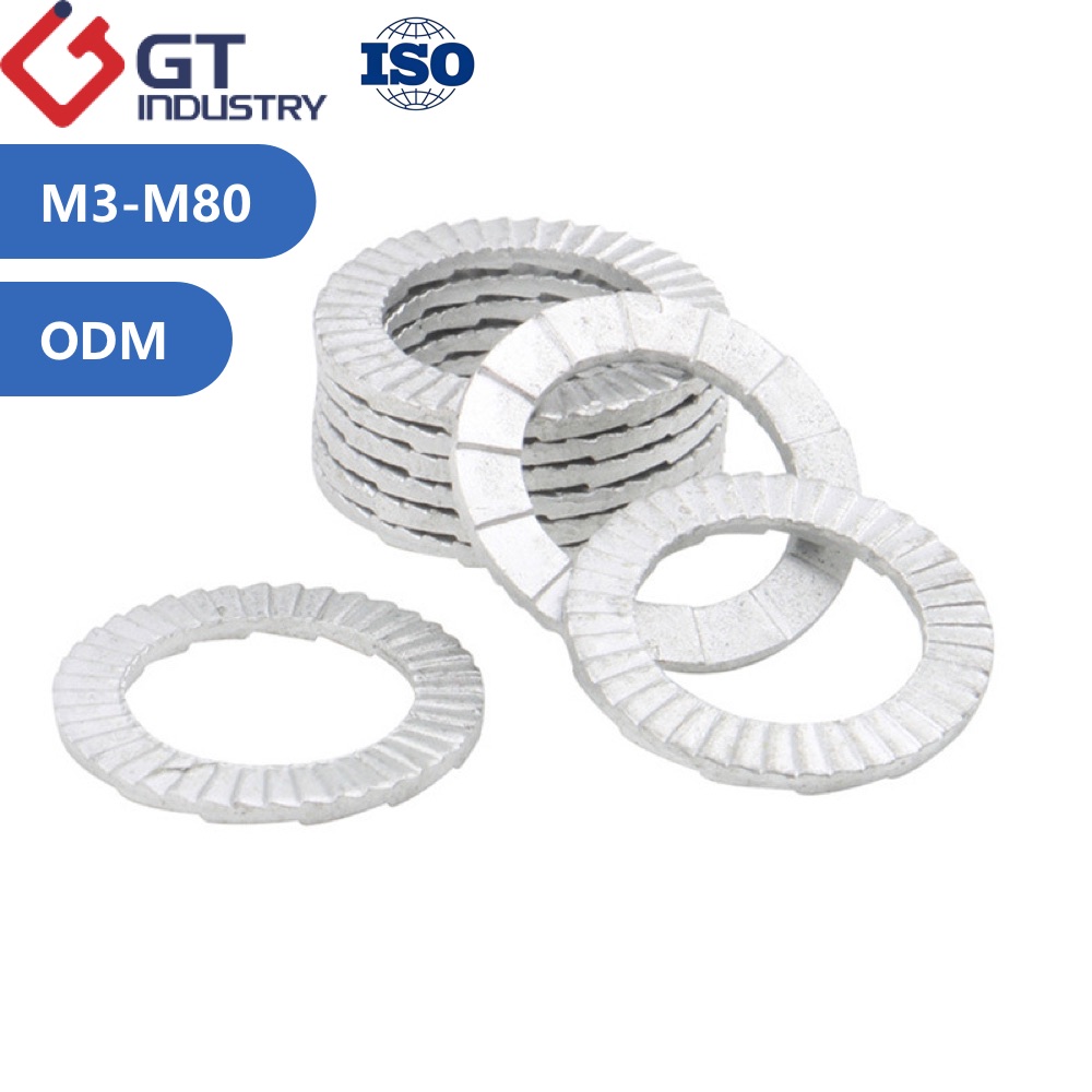 M100 M20 Customized Large Diameter Black Zinc Flake Dacromet Geomet Coated Din 25201 YJT 6017 Heico Nod Lock Wedge Lock Washers