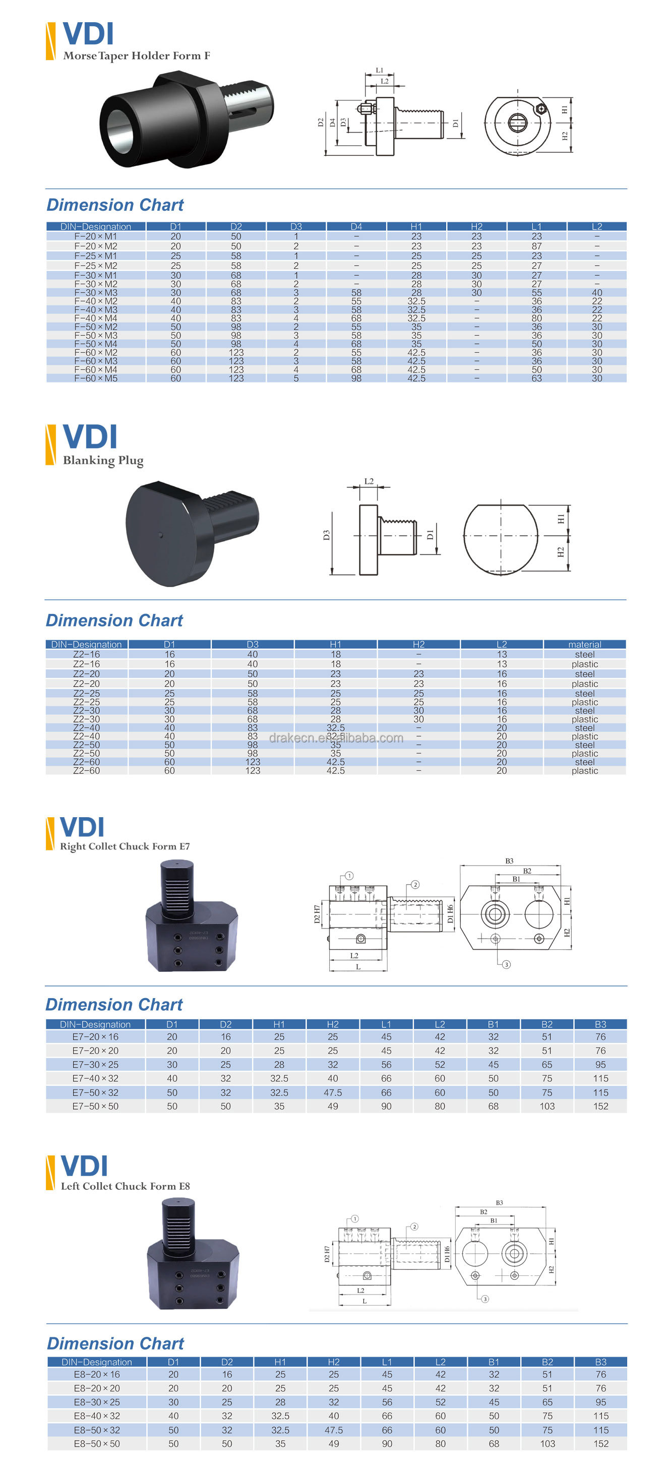 VDI Tool Holder Model Type B