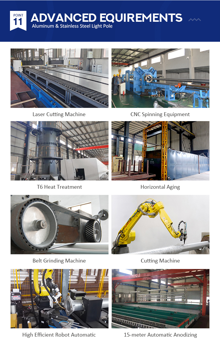 Customized Outdoor Aluminum Solar Street Light Pole Post Single Double Arm Sizes 4m 5m 6m 7m 8m 9m 10m 12m Competitive Prices