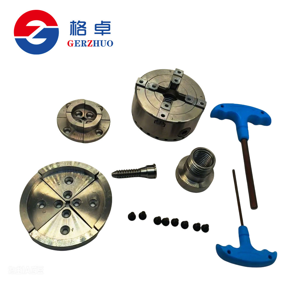 Gerzhuo 4-Jaw Self-Centering Stainless Steel Wood Chuck for CNC Machine Tool 0.05mm Accuracy 6-Inch Milling Scroll Chuck