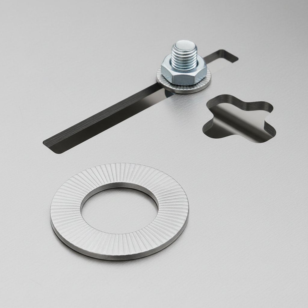 OEM Stainless Steel Wedge Lock Washer - Anti-Vibration Security Fastener for Prevents Loosening in Heavy Machinery